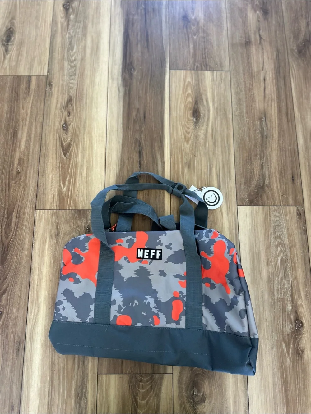Neff Gray & Orange Camo Men’s Duffel Bag NWT